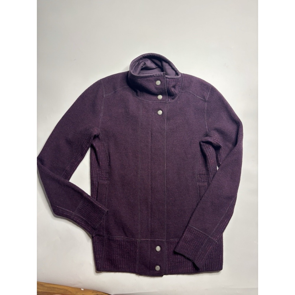 Title Nine Women's Size S Purple Wool Blend Sweater‎ Jacket Full Zip Outdoors